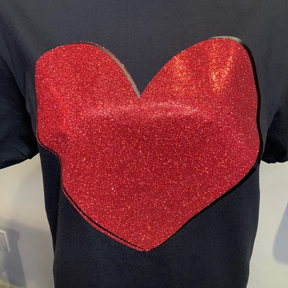 Valentines Glitter Heart TShirt Shirt, Valentines Celebration, Womens Valentines - Picture 2 of 5